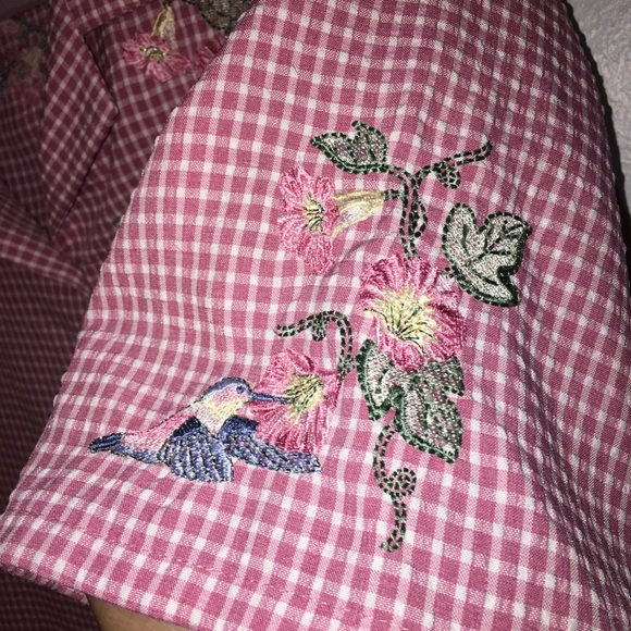 Bon Worth Plaid Hummingbird Shirt XL - Picture 6 of 9